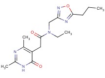 2-(2,4-dimethyl-6-oxo-1,6-dihydropyrimidin-5-yl)-N-ethyl-N-[(5-propyl-1,2,4-oxadiazol-3-yl)methyl]acetamide