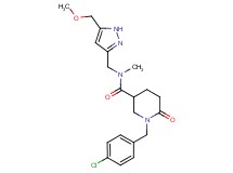 1-(4-chlorobenzyl)-N-{[5-(methoxymethyl)-1H-pyrazol-3-yl]methyl}-N-methyl-6-oxo-3-piperidinecarboxamide