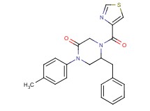 5-benzyl-1-(4-methylphenyl)-4-(1,3-thiazol-4-ylcarbonyl)-2-piperazinone