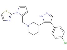 3-[4-(4-chlorophenyl)-1H-pyrazol-5-yl]-1-{[1-(1,3-thiazol-2-yl)-1H-pyrrol-2-yl]methyl}piperidine