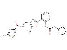 N-[(2-{2-[(cyclopentylacetyl)amino]phenyl}-5-methyl-1,3-oxazol-4-yl)methyl]-2-methyl-1,3-thiazole-4-carboxamide