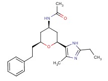N-[(2S*,4R*,6S*)-2-(2-ethyl-4-methyl-1H-imidazol-5-yl)-6-(2-phenylethyl)tetrahydro-2H-pyran-4-yl]acetamide