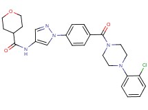 N-[1-(4-{[4-(2-chlorophenyl)-1-piperazinyl]carbonyl}phenyl)-1H-pyrazol-4-yl]tetrahydro-2H-pyran-4-carboxamide