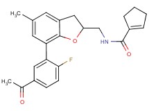N-{[7-(5-acetyl-2-fluorophenyl)-5-methyl-2,3-dihydro-1-benzofuran-2-yl]methyl}-1-cyclopentene-1-carboxamide