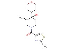 (3R*,4R*)-3-methyl-1-[(2-methyl-1,3-thiazol-4-yl)carbonyl]-4-(tetrahydro-2H-pyran-4-yl)-4-piperidinol