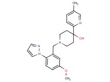 1-[5-methoxy-2-(1H-pyrazol-1-yl)benzyl]-4-(5-methylpyridin-2-yl)piperidin-4-ol