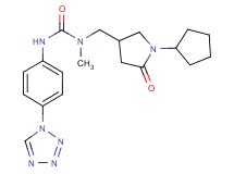 N-[(1-cyclopentyl-5-oxopyrrolidin-3-yl)methyl]-N-methyl-N'-[4-(1H-tetrazol-1-yl)phenyl]urea