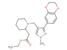 ethyl (1-{[3-(2,3-dihydro-1,4-benzodioxin-6-yl)-1-methyl-1H-pyrazol-4-yl]methyl}-2-piperidinyl)acetate