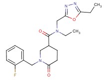 N-ethyl-N-[(5-ethyl-1,3,4-oxadiazol-2-yl)methyl]-1-(2-fluorobenzyl)-6-oxo-3-piperidinecarboxamide