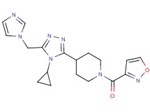 4-[4-cyclopropyl-5-(1H-imidazol-1-ylmethyl)-4H-1,2,4-triazol-3-yl]-1-(isoxazol-3-ylcarbonyl)piperidine