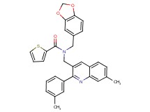 N-(1,3-benzodioxol-5-ylmethyl)-N-{[7-methyl-2-(3-methylphenyl)-3-quinolinyl]methyl}-2-thiophenecarboxamide