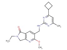 3-{[(4-cyclobutyl-6-methylpyrimidin-2-yl)amino]methyl}-6-ethyl-2-methoxy-6,7-dihydro-5H-pyrrolo[3,4-b]pyridin-5-one