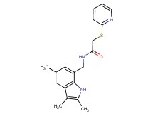 2-(pyridin-2-ylthio)-N-[(2,3,5-trimethyl-1H-indol-7-yl)methyl]acetamide