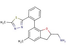 ({5-methyl-7-[2-(5-methyl-1,3,4-thiadiazol-2-yl)phenyl]-2,3-dihydro-1-benzofuran-2-yl}methyl)amine