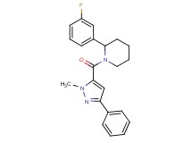 2-(3-fluorophenyl)-1-[(1-methyl-3-phenyl-1H-pyrazol-5-yl)carbonyl]piperidine