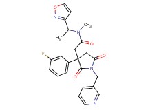 2-[3-(3-fluorophenyl)-2,5-dioxo-1-(3-pyridinylmethyl)-3-pyrrolidinyl]-N-[1-(3-isoxazolyl)ethyl]-N-methylacetamide