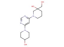 3-(hydroxymethyl)-1-[6-(4-hydroxy-1-piperidinyl)-4-pyrimidinyl]-3-piperidinol