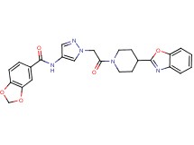 N-(1-{2-[4-(1,3-benzoxazol-2-yl)-1-piperidinyl]-2-oxoethyl}-1H-pyrazol-4-yl)-1,3-benzodioxole-5-carboxamide