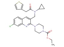 ethyl 4-(7-chloro-3-{[cyclopropyl(3-thienylacetyl)amino]methyl}-2-quinolinyl)-1-piperazinecarboxylate