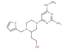 2-[4-[2-amino-6-(methylamino)-4-pyrimidinyl]-1-(2-thienylmethyl)-2-piperazinyl]ethanol