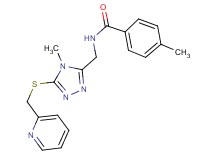 4-methyl-N-({4-methyl-5-[(2-pyridinylmethyl)thio]-4H-1,2,4-triazol-3-yl}methyl)benzamide