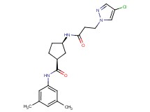 (1S*,3R*)-3-{[3-(4-chloro-1H-pyrazol-1-yl)propanoyl]amino}-N-(3,5-dimethylphenyl)cyclopentanecarboxamide