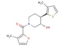 (3S*,4R*)-1-(3-methyl-2-furoyl)-4-(3-methyl-2-thienyl)piperidin-3-ol