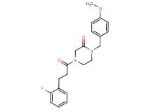 4-[3-(2-fluorophenyl)propanoyl]-1-(4-methoxybenzyl)-2-piperazinone
