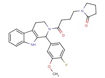1-{4-[1-(4-fluoro-3-methoxyphenyl)-1,3,4,9-tetrahydro-2H-beta-carbolin-2-yl]-4-oxobutyl}-2-pyrrolidinone
