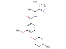 3-methoxy-4-[(1-methylpiperidin-4-yl)oxy]-N-[1-(4-methyl-4H-1,2,4-triazol-3-yl)ethyl]benzamide