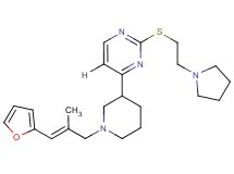 4-{1-[(2E)-3-(2-furyl)-2-methyl-2-propen-1-yl]-3-piperidinyl}-2-{[2-(1-pyrrolidinyl)ethyl]thio}pyrimidine