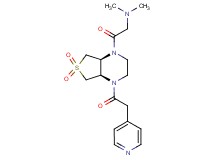 2-[(4aR*,7aS*)-6,6-dioxido-4-(pyridin-4-ylacetyl)hexahydrothieno[3,4-b]pyrazin-1(2H)-yl]-N,N-dimethyl-2-oxoethanamine