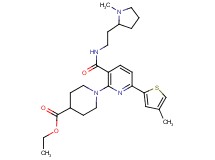 ethyl 1-[3-({[2-(1-methyl-2-pyrrolidinyl)ethyl]amino}carbonyl)-6-(4-methyl-2-thienyl)-2-pyridinyl]-4-piperidinecarboxylate