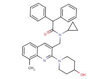 N-cyclopropyl-N-{[2-(4-hydroxy-1-piperidinyl)-8-methyl-3-quinolinyl]methyl}-2,2-diphenylacetamide
