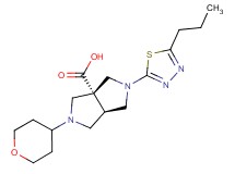 (3aR*,6aR*)-2-(5-propyl-1,3,4-thiadiazol-2-yl)-5-(tetrahydro-2H-pyran-4-yl)hexahydropyrrolo[3,4-c]pyrrole-3a(1H)-carboxylic acid