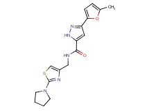 3-(5-methyl-2-furyl)-N-[(2-pyrrolidin-1-yl-1,3-thiazol-4-yl)methyl]-1H-pyrazole-5-carboxamide