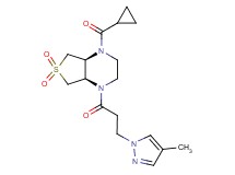(4aR*,7aS*)-1-(cyclopropylcarbonyl)-4-[3-(4-methyl-1H-pyrazol-1-yl)propanoyl]octahydrothieno[3,4-b]pyrazine 6,6-dioxide