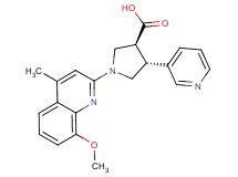(3S*,4R*)-1-(8-methoxy-4-methylquinolin-2-yl)-4-pyridin-3-ylpyrrolidine-3-carboxylic acid