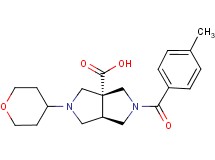 (3aR*,6aR*)-2-(4-methylbenzoyl)-5-(tetrahydro-2H-pyran-4-yl)hexahydropyrrolo[3,4-c]pyrrole-3a(1H)-carboxylic acid