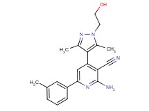 2-amino-4-[1-(2-hydroxyethyl)-3,5-dimethyl-1H-pyrazol-4-yl]-6-(3-methylphenyl)nicotinonitrile