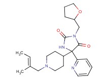 5-{1-[(2E)-2-methyl-2-buten-1-yl]-4-piperidinyl}-5-(2-pyridinyl)-3-(tetrahydro-2-furanylmethyl)-2,4-imidazolidinedione