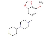 1-[(7-methoxy-1,3-benzodioxol-5-yl)methyl]-4-(tetrahydro-2H-thiopyran-4-yl)piperazine