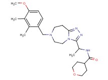 N-{1-[7-(4-methoxy-2,3-dimethylbenzyl)-6,7,8,9-tetrahydro-5H-[1,2,4]triazolo[4,3-d][1,4]diazepin-3-yl]ethyl}tetrahydro-2H-pyran-4-carboxamide