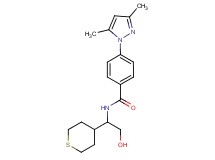 4-(3,5-dimethyl-1H-pyrazol-1-yl)-N-[2-hydroxy-1-(tetrahydro-2H-thiopyran-4-yl)ethyl]benzamide