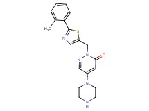 2-{[2-(2-methylphenyl)-1,3-thiazol-5-yl]methyl}-5-(1-piperazinyl)-3(2H)-pyridazinone trifluoroacetate