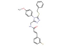(2E)-N-{[5-(benzylthio)-4-(4-methoxyphenyl)-4H-1,2,4-triazol-3-yl]methyl}-3-(3-fluorophenyl)acrylamide
