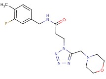N-(3-fluoro-4-methylbenzyl)-3-[5-(4-morpholinylmethyl)-1H-tetrazol-1-yl]propanamide