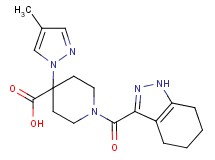 4-(4-methyl-1H-pyrazol-1-yl)-1-(4,5,6,7-tetrahydro-1H-indazol-3-ylcarbonyl)piperidine-4-carboxylic acid