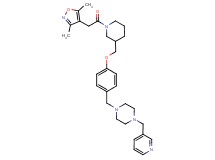 1-[4-({1-[(3,5-dimethyl-4-isoxazolyl)acetyl]-3-piperidinyl}methoxy)benzyl]-4-(3-pyridinylmethyl)piperazine