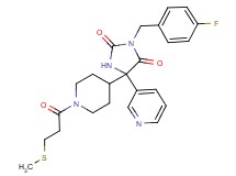 3-(4-fluorobenzyl)-5-{1-[3-(methylthio)propanoyl]-4-piperidinyl}-5-(3-pyridinyl)-2,4-imidazolidinedione